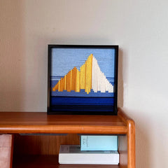 "Golden Mountain Sunrise" — Textured Fiber Wall Art