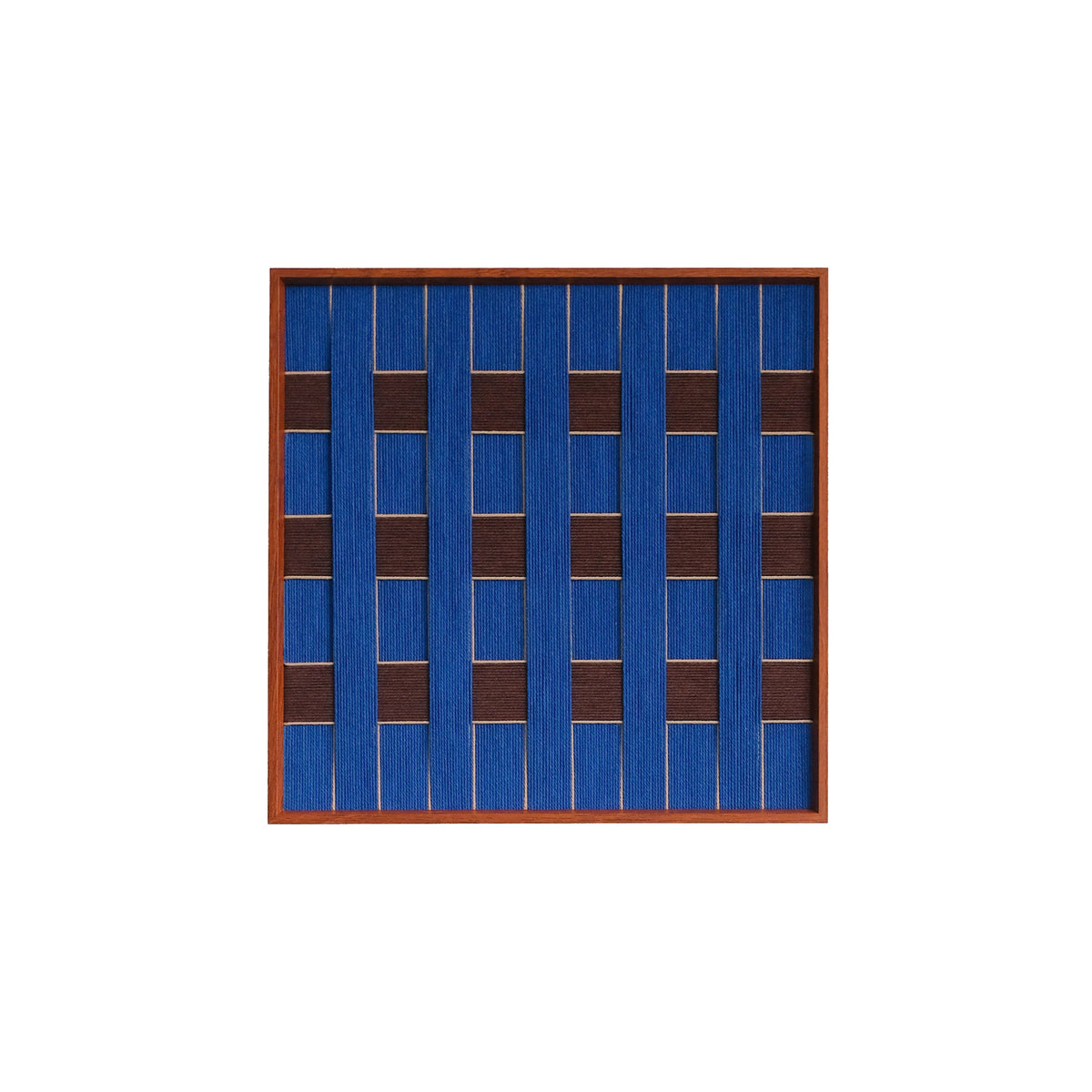 Tranquil Midnight Paris geometric yarn woven wall art front view on white background