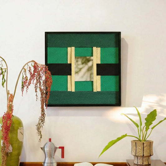 "Green Glow" — Textured Fiber Wall Art