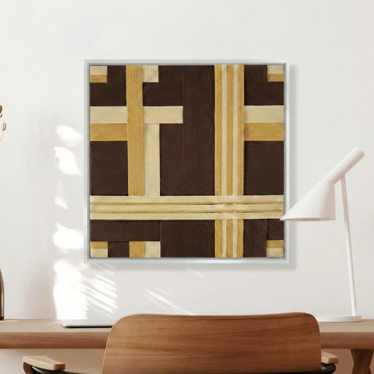 “Amber Moments” - Textured Fiber Wall Art