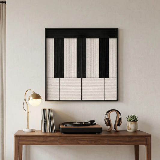 Little Black Piano - Textile Art #SQ006