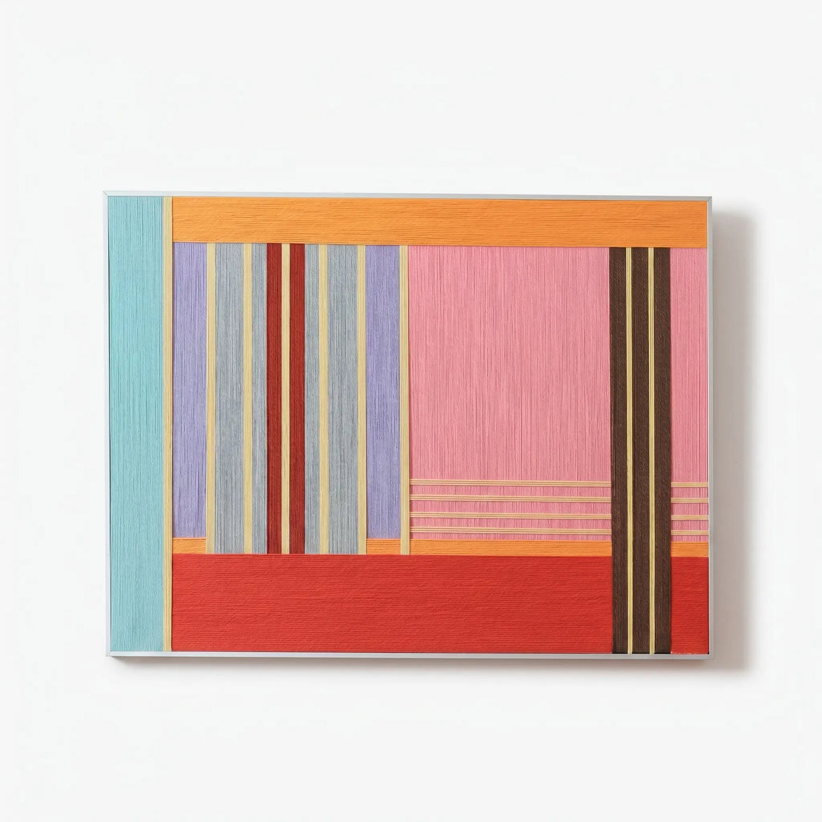 "Rainbow Hearts" — Textured Fiber Wall Art