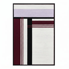 Professional studio shot of the Midnight Opera hand-woven wool wall art in a black frame against a white background.