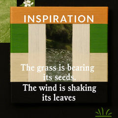 Inspiration graphic for Pastoral Elegance featuring rolling meadow imagery and quote about nature’s grace to illustrate design concept
